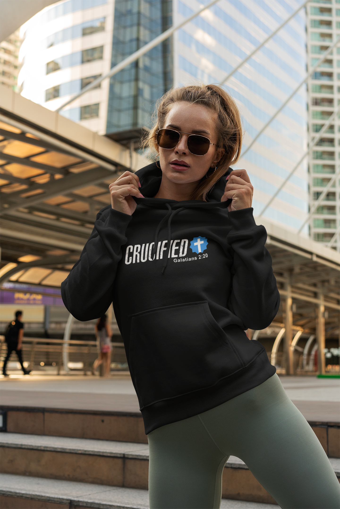 Faith-Inspired Unisex Hoodie - Crucified Design, Cozy Gift for Religious Celebrations, Inspirational Apparel for Men & Women